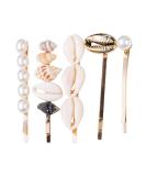 Holibanna Pearl Hair Clip Set - 5 Shell Hairpins for Women | Ocean-Inspired Hair Accessories | Perfect for Parties & Weddings - International Shipping Available - Buy Online on GoSupps.com