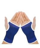 Elastic Wrist Hand Brace - Gym Support Gloves for Carpal Tunnel & Tendonitis Pain Relief | 1 Pair Blue - Buy Online on GoSupps.com