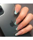 Brishow Coffin Artificial Nails - Shiny Ballerina French False Nails Full Cover 24 Pieces for Women & Girls - Perfect for Easy Nail Art - Buy Online on GoSupps.com