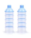 Vicloon Baby Milk Powder Dispenser - 2pcs Portable 5 Layers, 100ml per Layer, Stackable Pots, Blue - Buy Online on GoSupps.com