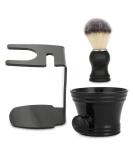 3-in-1 Shaving Brush Bowl & Stand Set | Premium Nylon Men's Shaving Kit for Perfect Grooming - Buy Online on GoSupps.com