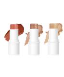 3-in-1 Cream Highlighter Contour Stick Set for Cheeks, Eyes & Lips - Waterproof, Long-Lasting & Natural Glow | Face Foundation Makeup Kit - Buy Online on GoSupps.com