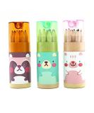 Pomeat 3 Pack Cute Cartoon Bear Mini Colored Pencils - 12 Count in Portable Tube - Buy Online on GoSupps.com
