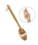 Natural Bristle Bathing Brush with Long Handle - Back & Body Peeling Massage Brush for Shower - Dry or Wet Use - Buy Online on GoSupps.com