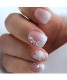 Foccna Gradient Nude Press on Nails - 24pcs Medium Short Square Acrylic False Nails for Women & Girls - Perfect for Every Occasion - Buy Online on GoSupps.com