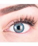 Buy GlamLens Mirel Blue Opaque Contact Lenses - Natural Look Silicone Comfort -1.50 Diopters 14.00mm - 1 Pair with Container - Buy Online on GoSupps.com