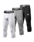 MEETYOO Men's 3/4 Compression Pants Large 3 Pack-c - Buy Online on GoSupps.com