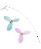 Cobee Interactive Cat Toys - Refillable Feather Propeller Rods with Bells | Perfect for Indoor Cats - Blue & Pink - Buy Online on GoSupps.com