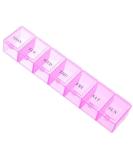 Pill Box Organiser 7 Day One Time a Day Pill Dispenser Storage Case for Medication Supplements Vitamins and Cod Liver Oil Pink - Buy Online on GoSupps.com