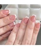 French Tip Stick on Nails - 24pcs Pink Extra Short Square with White Tips - Buy Online on GoSupps.com