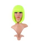 MapofBeauty 12 Inch Neon Yellow Short Straight Bob Wig - Natural Female Hair - Buy Online on GoSupps.com