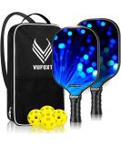 VUFOXT Pickleball Paddles Set of 2 , 99.99%Carbon Fiber,Graphite Honeycomb Core Graphite Face Cushion Comfort Grip 4.8In Grip, Lightweight Racquets with 4 Pickle Balls 1 Table Tennis Bag(Starry Blue) - Buy Online on GoSupps.com