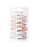 Set of 6 Daisy Flower Print Metal Hair Clips Snap Bendies Sleepies 5cm (2") - Buy Online on GoSupps.com