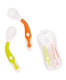 Travel Safe Baby Utensils Set - Toddler Feeding Training Spoons with Easy Grip & Bending Function (Green/Red 2 Pieces) - Buy Online on GoSupps.com