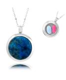 Buy PILL THING Round Pill Locket Necklace - Waterproof Med Box Jewelry Secure Holder for Medication Photo Keepsake - Silver & Lapis - 26" Chain - Buy Online on GoSupps.com