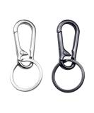 2 Pcs Metal Carabiner Keychain Clips - Silver and Black Steel - Key Organizer for Car and Keys - Buy Online on GoSupps.com