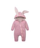Kids Tales Newborn Baby Winter Rabbit Ear Hooded Romper | 3-6 Months | Pink - Buy Online on GoSupps.com