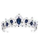 Buy Minkissy Dark Blue Crystal Crown Tiara - Vintage Rhinestone Headband for Weddings Proms & Pageants - Buy Online on GoSupps.com