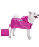 Blueberry Pet Lightweight Packable Dog Rain Poncho 16 inch - Cerise Pink with Reflective Safety Tapes - Buy Online on GoSupps.com