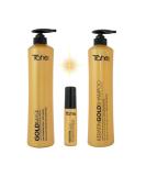 Buy Tahe Keratin Gold Shampoo Mask & Serum Set - 800ml + 30ml | International Shipping Available - Buy Online on GoSupps.com