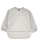 Bubba Bear Baby Weaning Bib with Sleeves | Long Sleeve Coverall Bibs Set | Waterproof Apron Cape for Toddlers | Grey Polka Dot Design - Buy Online on GoSupps.com