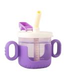 Nohlerlife Baby Training Cup with Lid and Straw - 300ml Purple Sippy Cup | Spill-Proof, Leak-Proof Soft Silicone Spout Cup - Buy Online on GoSupps.com