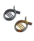 Parcelona French Round Inner Teeth Tortoise Shell and Black Cellulose Set of 2 Hair Clips for Women 2 Inch - Buy Online on GoSupps.com