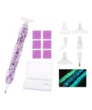 14pcs Diamond Painting Art Drill Pen Set - Luminous 5D Point Drill Pen Tools with Wax & Storage Box - Purple Resin Cross Stitch Diamond Rhinestone Beads Picker for DIY Nail Art & Embroidery Decoration - Buy Online on GoSupps.com