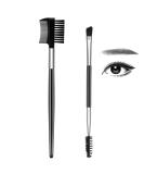 2 in 1 Eyebrow Brush Set Double-Sided Eyeliner & Makeup Tools 2 Pieces Eyes Makeup Brush & Comb for Perfect Brows - Buy Online on GoSupps.com