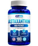 Astaxanthin 10mg Softgel - 180 Soft gels - Astaxanthin Supplement 6 Month Supply Antioxidant Helps Support Exercise Recovery, Eye, Joint, Skin Health - Buy Online on GoSupps.com