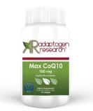 Max CoQ10 100mg - Biologically Active Ubiquinol Supplement | High Absorption | 60 Softgels | Adaptogen Research - Buy Online on GoSupps.com