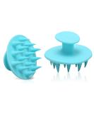 Scalp Massage Shampoo Brush Set - 2 Silicone Head Skin Scrubbers for Dandruff Removal & Hair Care - Wet & Dry Use - Buy Online on GoSupps.com