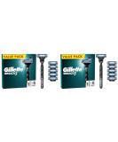 Gillette Mach3 Wet Razor for Men - 2-Pack with 6 Triple Blade Refills | Perfect Gift Idea - Buy Online on GoSupps.com