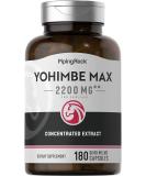 Piping Rock Yohimbe Capsules 2200mg 180 Count | Non-GMO Gluten Free Supplement - Buy Online on GoSupps.com