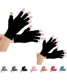 2 Pairs Arthritis Gloves - Compression Support & Warmth for Hand Pain Relief | M Size - Pure Black - Buy Online on GoSupps.com