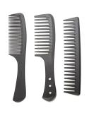 DAZISEN 3 Pieces Combs Set - Black Wide Toothed Comb Hairdressing Combs Heat Resistant Anti-static Detangling Hair Comb Cutting Combs Set 2 - Buy Online on GoSupps.com