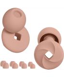 SAM'S Earplugs for Sleeping - Noise Reduction Ear Plugs with 33dB Protection- Super Soft Flexible Silicone Ear Plugs Sleep for Noise Sensitivity Concert Swimming Travel Ear Plugs -8 Tips XS/S/M/L Beige 4 size