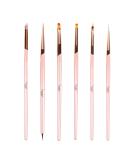 SINCERO SALON Nail Art Brush Set - 6 Professional Brushes with Wooden Handles | Perfect Gel Nail Art Tools for Creative Designs - Buy Online on GoSupps.com