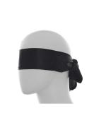 Black Satin Eyeshade Blindfold - Long Slim Ribbon Tie Eye Cover for Sleeping & Travel | Perfect Gift for Valentine's Day - Buy Online on GoSupps.com