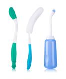 3 Pcs Portable Bidet Toilet Aids Set for Elderly & Pregnant - Long Reach Butt Cleaner & Shower Brush - Travel Friendly & Easy Bathroom Assistance Kit - Buy Online on GoSupps.com