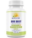Potassium Magnesium Supplement 500mg - 90 Capsules - Muscle Recovery & Leg Cramp Relief - Gluten-Free & Non-GMO - Buy Online on GoSupps.com
