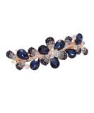 Ruihfas Crystal Rhinestone Flower Hair Spring Clip Hairpin - Dark Blue | Women & Girls Sweet Hair Accessories - Buy Online on GoSupps.com