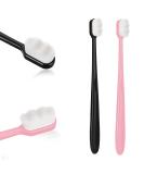 Shop WLLHYF Extra Soft Micro Nano Toothbrushes - 10000 Bristles for Sensitive Gums | Painless Brushing for Kids & Adults - Black/Pink - Buy Online on GoSupps.com