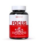 GOBIOTIX Focus Mushroom Supplement with Lions Mane  Cordyceps  Reishi  Chaga  Maitake + More - Adaptogen  Nootropic Brain Booster Pills for Memory  Clarity  Energy  Immune Support  90 Capsules - Buy Online on GoSupps.com