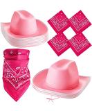 12 Pink Cowboy Hats and Bandanas Set - Western Cowgirl Party Costume Accessories - Buy Online on GoSupps.com