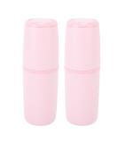 Versatile Toothbrush Holder & Toothpaste Storage Travel Case - Lightweight & Portable for Business & Outdoor - Pinkish - Buy Online on GoSupps.com