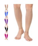 TOFLY Calf Compression Sleeve 20-30mmHg for Men & Women - 1 Pair, Footless Compression Socks for Leg Support, Pain Relief, Varicose Veins - Beige - S to 5XL - Buy Online on GoSupps.com