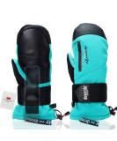 Devembr Waterproof Ski Mittens with Wrist Guards | Warm Snowboard Mittens in Teal (S/M/L) - Shop Now! - Buy Online on GoSupps.com