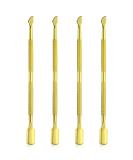 4 Pieces Gold Stainless Steel Nail Cuticle Pusher & Remover Tool Set - Double Ended Manicure & Pedicure for Fingernails & Toenails - Buy Online on GoSupps.com