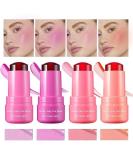 4 Colors Cooling Water Jelly Tint/Blush | Multi-Use Cheek & Lip Gloss | Long-Lasting Vivid Color - Chill (Poppy Pink Coral Berry Red - Buy Online on GoSupps.com